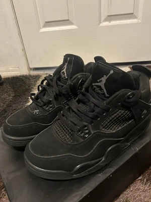 Nike Air Jordan 4 Retro GS Black Cat 2020 Sneakers Size 5Y/6.5W 408452 010 - Image 1 of 2
