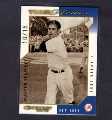 2003 Donruss Heroes Master Team Set Yankees Parallel #340 Yogi Berra SP #10/15 Foto 1 de 2