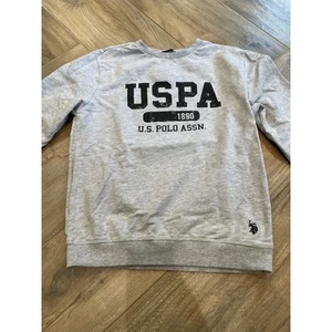 US Polo Assn. Sweatshirt Boys Size Large Gray Long Sleeve Pullover Crew Neck   - Picture 1 of 5
