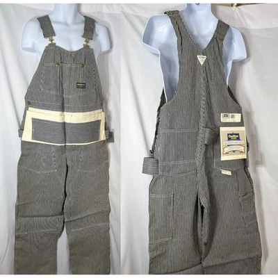 Mono OshKosh B'Gosh 38x33 Hecho en Unión Vestbak EE. UU. Y2K Rayas de Ferrocarril NUEVO Foto 1 de 4