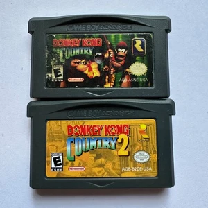 Donkey Kong Country 1 + 2 Lot Nintendo GameBoy Advance Game Boy Authentic Tested - Picture 1 of 5