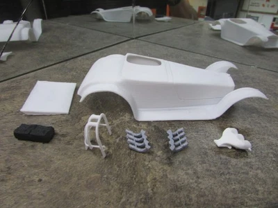 NEW 1/24 3D PRINTED ''27 FORD ROADSTER SUPER GAS SLOT CAR BODY. FREE SHIPPING. - Image 1 of 2