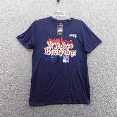Fanatics NY Rangers 2024 Playoffs T Shirt Medium Blue Men Graphic Print NHL NWT - Image 1 of 4
