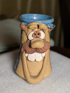 Ceramic Art Pottery Humorous Face Mug signed ROBERT KARLINSEY - Picture 1 of 13
