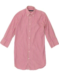 RALPH LAUREN Womens 3/4 Sleeve Shirt Dress US 2 XS Pink Striped Cotton CF69 - Picture 1 of 3
