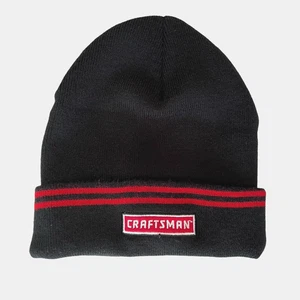 Craftsman Unisex Hat Beanie OS One Size Black Acrylic Logo Fold Over Knit - Picture 1 of 11