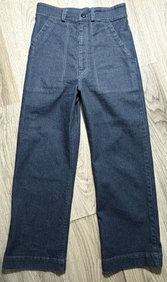 Prairie UnderGround Smithy High Rise Railroad Stripe Blue Cotton Pants Size XS - Image 1 of 4