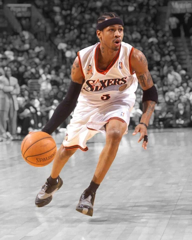 Philadelphia 76ers Young ALLEN IVERSON Glossy 8x10 Photo Spotlight Print Poster Cover