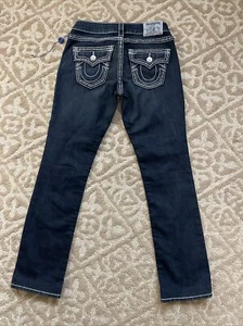 TRUE RELIGION Billy Straight Jeans Gr. 26 Dark Stone Pattentaschen Stretch Neu USA - Bild 1 von 12