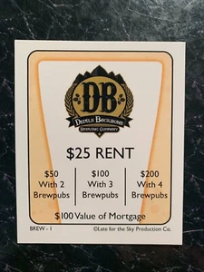Monopoly BREWOPOLY Devils Backbone Brewing TITLE DEED CARD Game Replacement Part - Picture 1 of 3