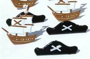 PIRATE BRADS Ship Hat Toys Children Halloween Scrapbooking Card Making Stamping - Picture 1 of 1