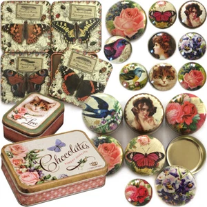 NOSTALGIA TIN BOX New Retro Victorian Vintage Gift Keepsake Pill Storage Trinket - Picture 1 of 36