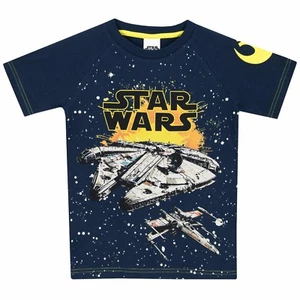 Star Wars T-Shirt Kids Boys Toddler Teens 3-14 Years Short Sleeve T-Shirt Blue - Picture 1 of 2