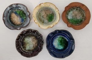 Pequeños Platos Arte Cerámica Vidrio Craquelado Pequeño Redondo Múltiples Opciones de Color Nuevo - Imagen 1 de 33