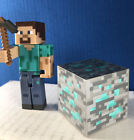 Minecraft Series 1 Overworld Steve Minecart 3? Action Figure Set Mojang 2014