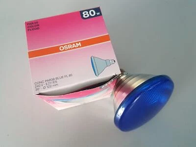 LAMPADA OSRAM PAR38 CONCENTRA FL80 80W D.122 MM 30° BLU COLOR E27 230V BLUE NOTT - Immagine 1 di 2