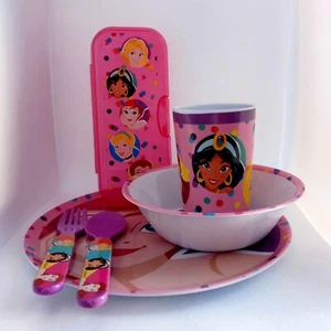 Disney Princess Dinnerware Set Ariel, Rapunzel, Belle, Aurora, Jasmine, Cinderel - Picture 1 of 10