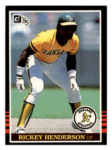 1985 Donruss Rickey Henderson HOF Oakland Athletics #176 NM-MINT