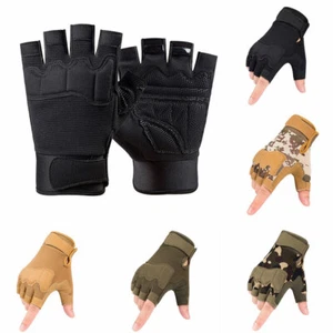 Tactical Military Half Finger Gloves Outdoor Sports Shooting Hunting Fingerless - Picture 1 of 16