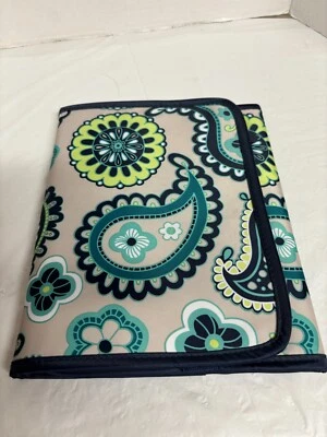 Thirty-One 31 Tablet Holder 10" x 24" Teal Paisley Pattern w/ Notepad - Image 1 of 4