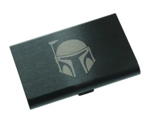 Star Wars BOBA FETT Helmet Stainless Steel Business Credit Card Holder Wallet - Picture 1 of 7