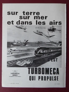 2/1970 PUB TURBOMECA ETOILE FILANTE NAVIPLANE AEROTRAIN TURBOTRAIN CT20 FOUGA AD - Picture 1 of 1