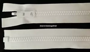 YKK/VISLON LONG ZIP WHITE 104",PLASTIC CHUNKY TEETH OPEN END,REVERSIBLE PULLER, - Picture 1 of 1