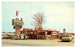 PEE DEE SOUTH CAROLINA MIDWAY DINER ROADSIDE RESTAURANTE POSTAL DE COLECCIÓN - Imagen 1 de 2