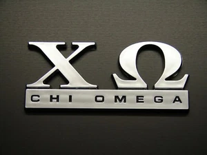 CHI OMEGA CAR EMBLEM STICKER LOGO BADGE DECAL Fraternity & Sorority EMBLEMS - Picture 1 of 12