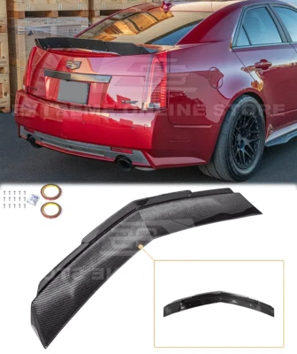Alerón trasero y mimbre completo de fibra de carbono para Cadillac CTS-V sedán 09-15 Foto 1 de 4