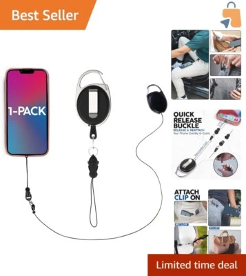 Universal Retractable Phone Tether - Heavy Duty Protection for All Smartphones - Image 1 of 4
