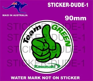 TEAM GREEN KAWASAKI MOTOR BIKE STICKER FOR MANCAVE TOOLBOX WELDER BEER FRIDG E - Picture 1 of 1