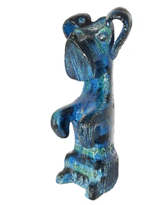 Aldo Londi für Bitossi Raymor Rimini blau modern italienische Keramik Hund Skulptur - Bild 1 von 12