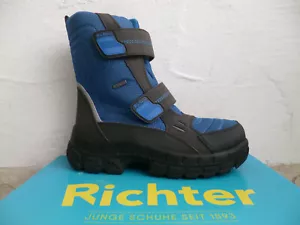 Richter Jungen Stiefel Stiefeletten Winterstiefel Boots blau / schwarz TEX - Bild 1 von 11