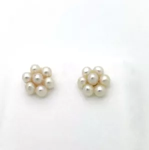 Pendientes de perlas FW de oro amarillo de 14K nuevos # J22 - Imagen 1 de 2