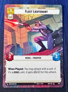 Star Wars Unlimited Spark of Rebellion Fleet Lieutenant HYPERSPACE Card - Picture 1 of 2