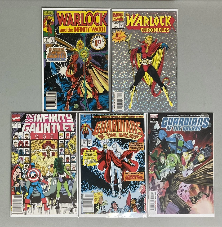 🔥MCU Comic Keys🔥Guadians Lot: #1 1 2 24 11 Warlock, Infinity🔥NM-(9.0-9.4)🔥 - Image 1 of 4