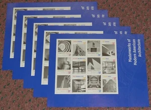 Five x 12 = 60 MASTERWORKS OF MODERN AMERICAN ARCHITECTURE 37¢ US Stamps # 3910 - Picture 1 of 8