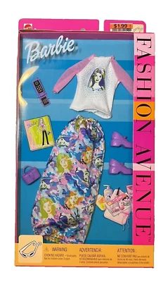 Barbie Fashion Avenue Gafas de sol Multicolor Barbie Falda ~ Camiseta gráfica 2002 NRFB Foto 1 de 4
