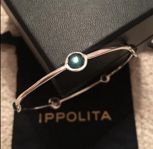 IPPOLITA $395 Rock Candy Wonderland 5 Stone 925 Sterling Silver Bangle Kelly - Picture 1 of 8