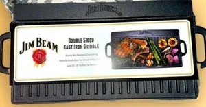 Jim Beam Pre Seasoned Heavy Duty Construction Double Sided Cast Iron Griddle Pan - Picture 1 of 3
