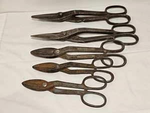 Lot of 5 Wiss & Sons Inlaid Metal Shears - 17" (2) A-7 A-11 - Picture 1 of 2