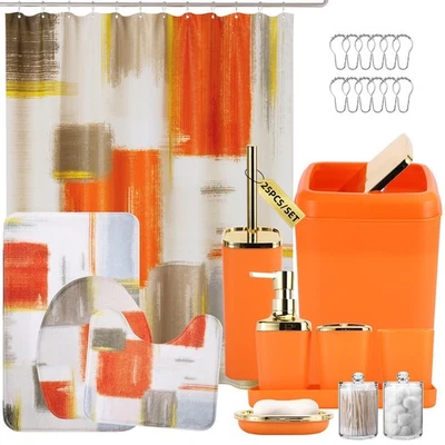 Juego de baño - Juego de accesorios de baño naranja Juegos de baño con ducha Curtai Foto 1 de 4