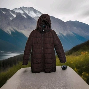 Andrew Marc Merlot Women's Puffer Jacket Winter Coat Fleece Neck Warmer... - Picture 1 of 15