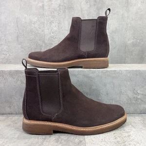 Clarks Botas Chelsea Para Hombre Reino Unido Talla 9G EUR 43 Marrón Gamuza Sin Cordones - Imagen 1 de 16