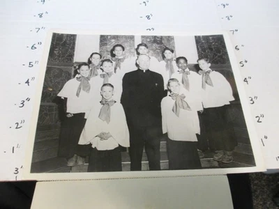 Foto del programa de radio de televisión ABC 1948 BOYS TOWN CHOIR Reverendo Francis Schmitt Navidad Foto 1 de 2