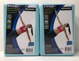 Yoga Block PRO-Strength Yoga Exercise Aqua Blue Foam Blocks 3"x 6"x 9" New (2) - Picture 1 of 5