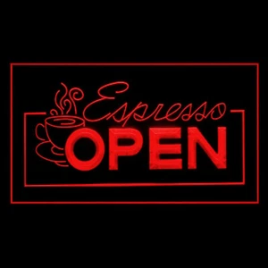 110013 OPEN HOT Espresso Coffee Cafe CupCake Display LED Light Neon Sign - Picture 1 of 14