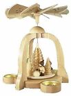 Pyramid Snowball with Tealight 22cm New Table Pyramid Ore Mountains Wood