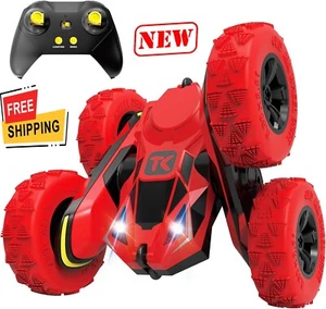Threeking RC Stunt Cars Remote Control Car Double-Sided Driving Red - Picture 1 of 7